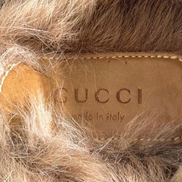 Gucci Fur Lined Embroidered Flower Horsebit Princetown Mules Michele Gigi Hadid - Picture 13 of 14